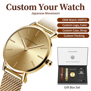 OEM ODM Custom Logo Fashion Ladies Gift <b>Watch</b> Set <b>Womens</b> Minimalist Japanese Movement Stainless Steel Wrist <b>Watch</b> for Girl - Product Image 1