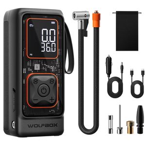 WOLFBOX MegaFlow24 เครื่องสูบลมยางรถยนต์แบบพกพาไร้สาย 150PSI สำหรับยางรถยนต์ พร้อมเกจวัดดิจิตอล - Product Image 1