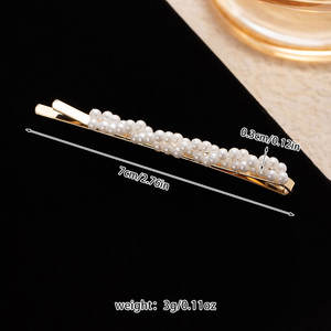 Licai Geavanceerde Gevoel Van Zoete Parel Bloem Haarclips Handgemaakte Pony Een Woordclip Meisjes Side Clip Haar Kaart Haar Sieraden - Product Image 5