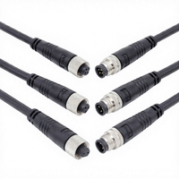 Cable de sensor M12 recto con sobremoldeado de plástico, conector de termopar M12 de 2, 3, 4, 5, 6, 8, 12 y 17 pines
