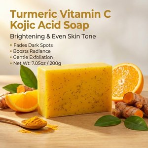 Jabón de Cúrcuma con Ácido Kójico y Vitamina C Noyeon 200g, Barra Limpiadora Aclarante <span class=keywords><strong>para</strong></span> Rostro y Cuerpo, Soporte OEM, MOQ Bajo, Gran Venta - Product Image 3