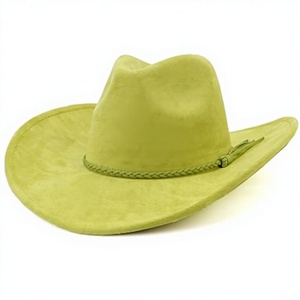 <b>Green</b> Wool <b>Cowboy</b> <b>Hat</b> Unisex Casual Spring Summer 56-58CM Wide Brim Style - Product Image 1