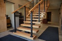Escalier pliant distinctif en acier et bois, étanche, anti-corrosion, haute résistance, durable, longue durée de vie, écologique, simple, pour villa