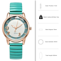 Montre de luxe en quartz pour femme, boîtier rond en alliage, bracelet extensible, design simple et élégant, personnalisable avec logo