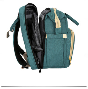 Outdoor reistas met opdruk, luiertas, verschoningsmat, draagbare wieg, luiiertas rugzak met opklapbaar bedje - Product Image 6
