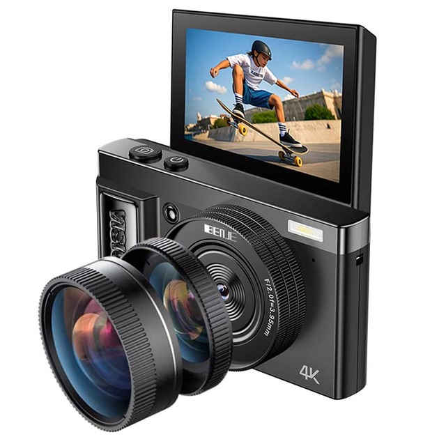 BENJIE 4K 64MP Retro Digital Camera for Photography Vintage Compact Camera, Y2K Aesthetic Vlogging Camera, CCD Style Camcorder