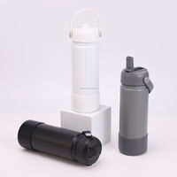 Nouveau Gobelet Isotherme Double Paroi en Acier Inoxydable Anti-Fuite Sans BPA 20oz avec Poignée et Paille – Vente Flash
