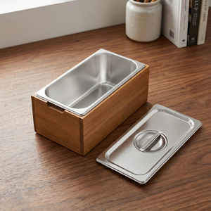 Eco-friendly Rust-Proof <strong>Wood</strong> Indoor/Outdoor Kitchen <strong>Compost</strong> Bin with Storage Portable Rectangular Food Waste Container - Product Image 1