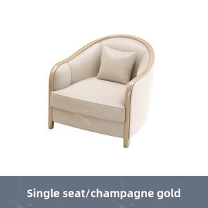 Divano Componibile in Pelle Stile Europeo Moderno, Set Confortevole e Durevole in Spugna per Soggiorni di Piccole e Medie Dimensioni, Hotel - Product Image 5