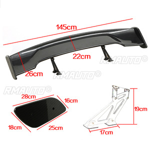Real Carbon Fiber 145cm GT Spoiler Universal Racing Rear Tail Trunk Wing Spoiler Aluminum <b>Bracket</b> Body Kits for BMW for Subaru - Product Image 4