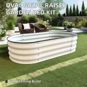 Bán buôn lớn mạ kẽm thép không gỉ planter Kit OEM ODM hình bầu dục lớn lên vườn giường nhà dài gốc Rau trang trí - Product Image 2