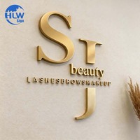 Enseigne en métal avec logo doré, enseigne commerciale en métal, lettres en métal non éclairées pour entreprise, studio, institut de beauté, salon