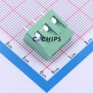 TY500-5.0-03P-14-00AH Screw Terminal Block Through hole Component (THT),P=5mm Connector 1x3P 5mm Green Through Hole - Product Image 1