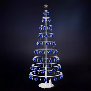 Nouvel arbre <span class=keywords><strong>de</strong></span> Noël en spirale moderne en métal avec boules vertes et lumières LED pour la décoration <span class=keywords><strong>de</strong></span> Noël à la maison - Product Image 2
