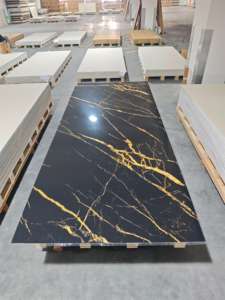 Plaque décorative en PVC style marbre <span class=keywords><strong>blanc</strong></span> doré, épaisseur 2,5 mm, design moderne pour murs de maison et de bureau - Product Image 5