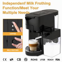 Machine à café multi-capsules OEM ODM avec module mousseur à lait en option, compatible avec diverses capsules et café moulu pour la maison et le bureau
