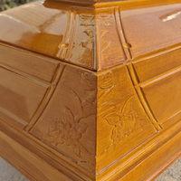 Cercueil en bois de Paulownia européen sur mesure OEM, sculpté à la main, directement de l'usine, pour adulte, avec croix funéraire