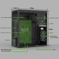 Chasis Compacto para PC Micro ATX Mini ITX, 350 mm, 4 Ranuras PCI, HDD, SSD, Disipación de Calor, Accesorios para Juegos, Gran Venta