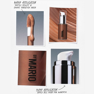 Poudre bronzante à contour liquide avec logo personnalisé Crème de finition radiante scintillante Applicateur à presser à base de plantes Commandes en gros Brosse intégrée - Product Image 5