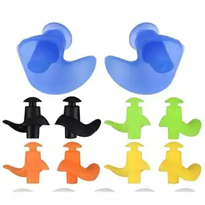 Custom Printed Swimming Ear Plugs Factory Price Supply New Design Waterproof Silicone Swim Ear Plug for Adult