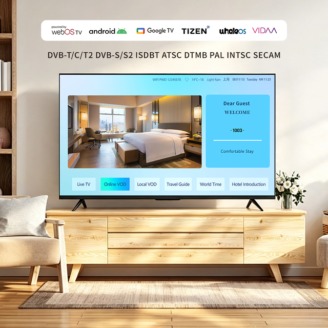 Affordable Webos 4K QLED Television Android Frameless 2K Smart TV 32 43 50 55 Inch TV 65 75 85" Hotel TV for Cinema Experience