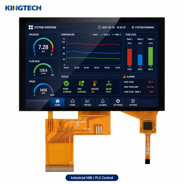 Kingtech 4.3" Touch LCM ST7262A for Home Visual Door Phone Access Control Intercom All View Angle LCD Screen Module Display