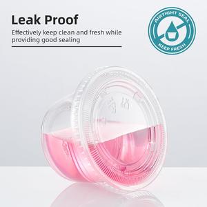2oz PET/PS Clear <b>Disposable</b> Jello <b>Cups</b> with Lids Sturdy & Food Safe Custom Logo Option for Condiment/Dipping Sauce - Product Image 2