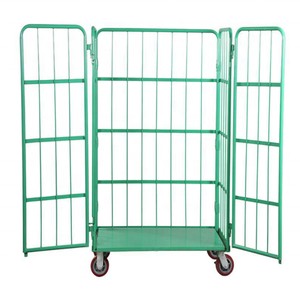 Lồng Lưu Trữ Kim Loại Với Bánh Xe Chồn Dây Lưới Lồng Gấp Xe Lăn An Ninh CuộN Container - Product Image 4