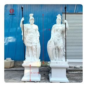 Figura de Jardín de Tamaño Real, Estatuas de Guerreros de Mármol, Escultura de Soldado Romano - Product Image 1
