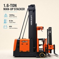 NOBLELIFT Chariot élévateur manuel tri-lateral 1,6 tonne OPK-160, mât à trois étages, pneus en polyuréthane, 80V 620Ah, allée de 1700mm, certifié CE ISO, direct usine