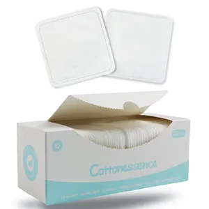 Natural Square Cotton Pads Biodegradable Pads Makeup Remover Pads Triple Layers Cotton Pads