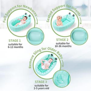 Baignoire gonflable pour bébé, pliable, design grenouille, avec crochet pour nouveau-né et tout-petit - Product Image 4
