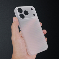 2025 Nouveau modèle de deux étuis de téléphone anti-rayures en PP avec des motifs verticaux et ondulés, adaptés à toute la série d'iPhone 17