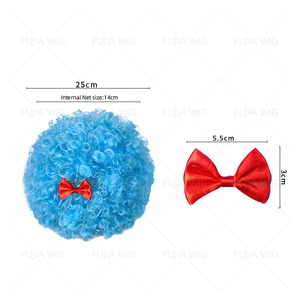 Couleurs Perruque de Costume Synthétique Nouveau Style Perruque Afro avec Cheveux Bouclés Crépus pour les Fans de Football - Product Image 5