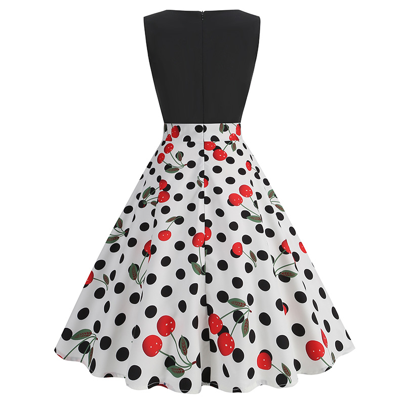 vintage retro dresses plus size Plus size Polka Dot Retro Vintage Party Dress Fit and Flare US24 (EU26) / Black main image 0