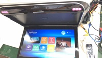 Moniteur de plafond LCD pour voiture 19,5 pouces FHD 1080P MP5, dernière version, connexion USB et carte SD, avec éclairage ambiant RGB 7 couleurs
