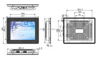 Moniteur industriel tactile capacitif sans ventilateur de 12,1 pouces avec système d'exploitation Win10/Linux, sortie VGA, aluminium IP65, neutre/Bestview/OEM
