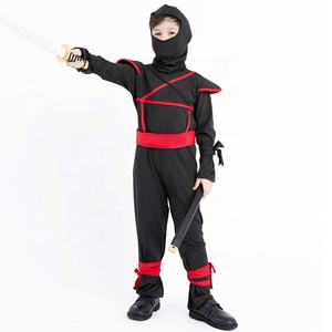 Carnaval <span class=keywords><strong>Cosplay</strong></span> <span class=keywords><strong>Anime</strong></span> japonés enmascarado Ninja disfraz clásico niños rojo tiras negro ropa al por mayor - Product Image 4