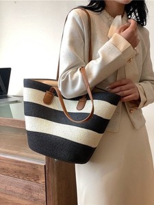 Factory Cheap Price Zip Closure Women's Beach Vacation Fashion Straw <b>Pillow</b> <b>Shape</b> Tote Bag High Quality Waterproof Tanjing - Product Image 2