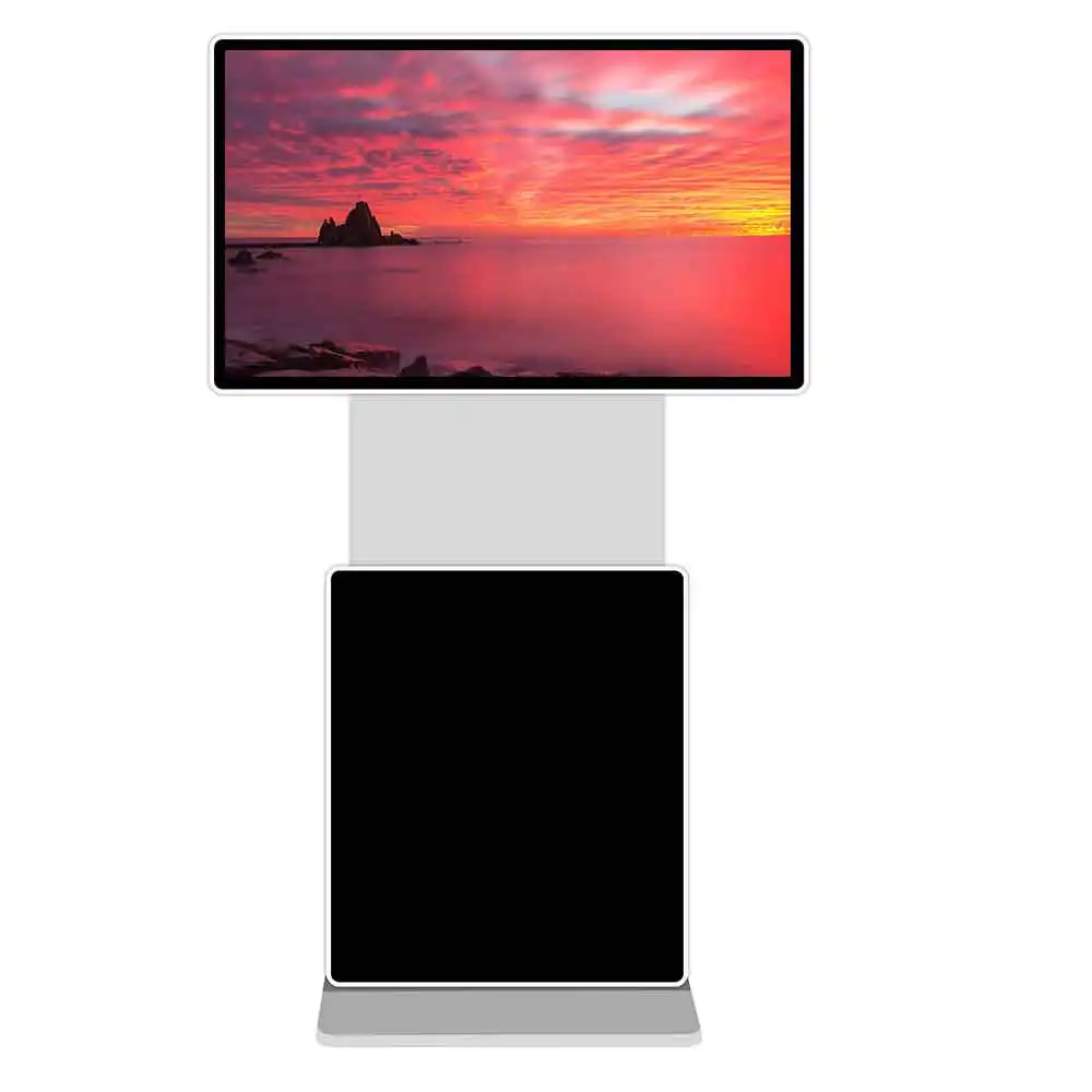 46 inç dikey çift ekran dokunmatik ağ reklam makinesi dönen kat reklam ekranı