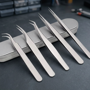 ASAP Pince à épiler pour cils en acier inoxydable fin, écologique et durable, à pointe lisse de 10 mm, outils d'extension de cils, pince à cils - Product Image 2