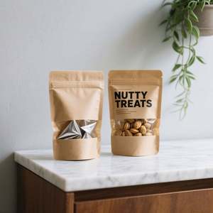 Sac en papier kraft brun uni avec poignée torsadée, personnalisable avec votre propre logo, impression possible à partir d'une seule pièce (MOQ) - Product Image 3