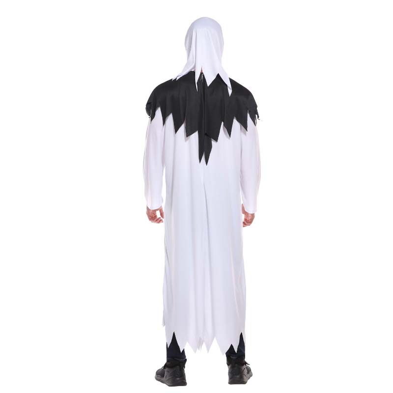 Costume Fantasma Per Bambini – Mantello Bianco Con Cappuccio E Secchiello Zucca Per Halloween