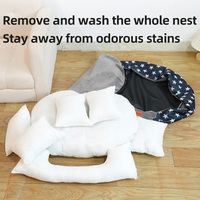 Four Seasons Allzweck-Haustier bett Kleines mittelgroßes achteckiges Hunde design Halbkreis iges Nest mit Plüsch material für Katzen