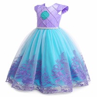 Robe de princesse La Petite Sirène personnalisée OEM ODM, costume de cosplay pour filles, couleur et taille personnalisées, broderie