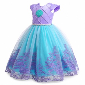 Vestido <span class=keywords><strong>de</strong></span> Princesa <span class=keywords><strong>de</strong></span> la Sirenita Personalizado OEM ODM, Disfraz <span class=keywords><strong>de</strong></span> Cosplay para Niñas, Color y Talla Personalizados, Bordado - Product Image 3