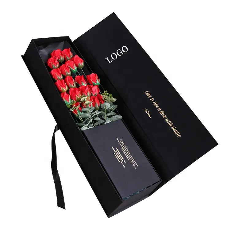 Wholesale transparent gift box packaging gift flower box with handle