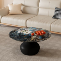 Ensemble de tables basses en pierre microcristalline translucide de design italien pour le salon, table d'appoint moderne minimaliste