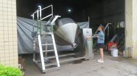 Mélangeur en acier inoxydable de 1000 L en forme de W avec escalier de chargement, prix usine, mélangeur à double cône de type W pour poudres chimiques