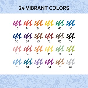 ABSP-0124A – Lot de 24 feutres à eau à pointe souple <span class=keywords><strong>pour</strong></span> livres de <span class=keywords><strong>coloriage</strong></span> <span class=keywords><strong>pour</strong></span> adultes, illustration et loisirs créatifs - Product Image 6